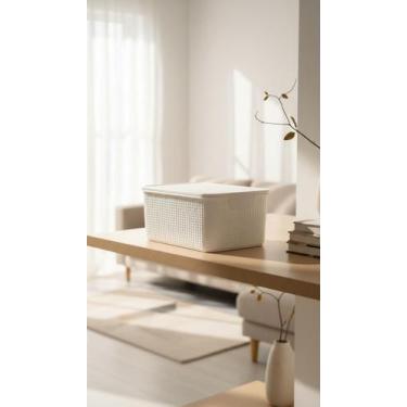 Imagem de Kit 2 Caixas Organizadoras Rattan Com Tampa 20 Litros - Congratulation