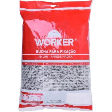 Imagem de Bucha de Nylon 8 50mm com Fixações Precisas em Parede Oca Branco Worker 500 PEÇAS