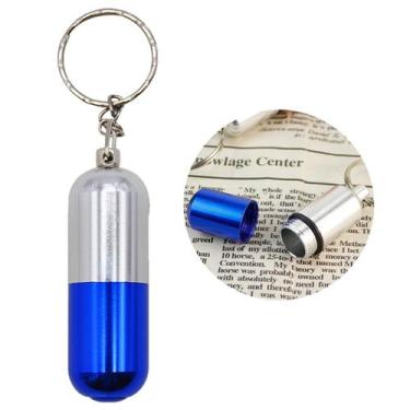 Imagem de Porta-pílulas de chaveiro SIXDAWANJIA em metal resistente azul