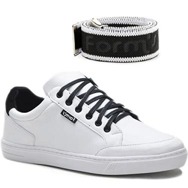 Imagem de Kit Tênis + Cinto Form's Masculino Couro Casual Cor:Branco;Tamanho:42
