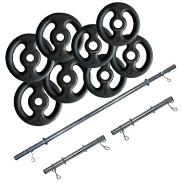 Imagem de Kit Anilhas e Barras para Musculação - 17 Peças