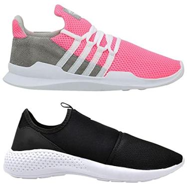 Imagem de Kit 2 Sapatilha Tênis Caminhada Corrida Academia Leve Macio Confortável - 41 - Rosa