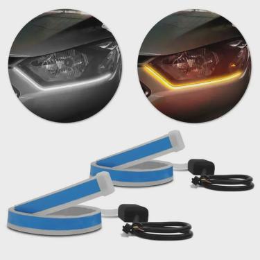 Imagem de Fita de LED drl Ford Ecosport Dual Color Universal 3000K 6000K 12V 6,8W Farol e Seta Luz Diurna Daylight 60cm