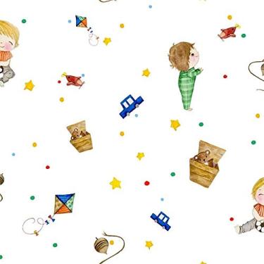 Imagem de Papel De Parede Infantil Brincar 3615 Vinílico Menino Pipa Azul