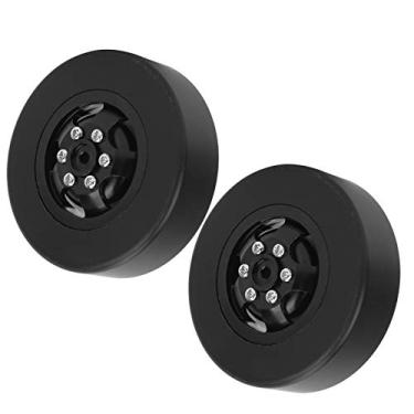 Imagem de Pneu de aro de roda RC, proteção ambiental, alta resistência ao desgaste, pneus de controle remoto 1/10 com 2 pneus RC para veículos RC (preto BL)