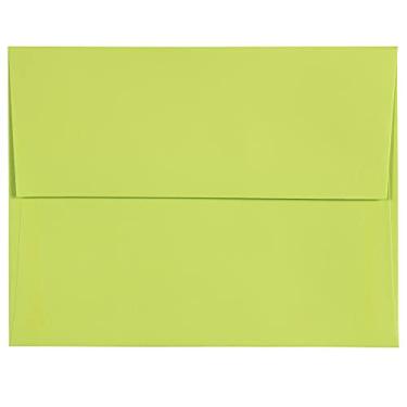 Imagem de Envelope de convite de papel reciclado JAM Paper - Brite Hue Ultra Verde limão - 4 tamanhos traseiros, 50 Per Pack, A2