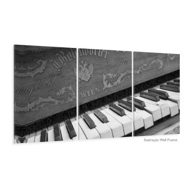 Imagem de Quadro Decorativo Piano Música Notas Com Tela De Tecido 67,6