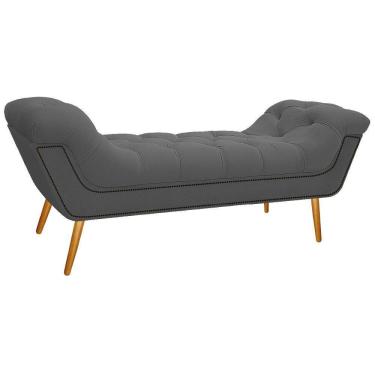 Imagem de Calçadeira Estofada 140 Cm Casal Suede Cinza