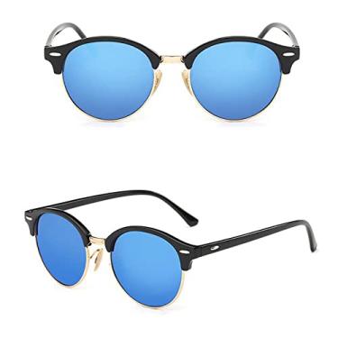 Imagem de Vintage Small Round Sunglasses Woman Retro Sun Glasses Female Fashion Half Frame Driving Shades Oculos De Sol,Black Blue,china