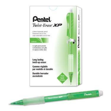 Imagem de Pentel Lapiseira Twist-Erase Express (0,9 mm), cor moderna, tubo verde claro, caixa com 12 (QE419K)