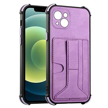 Imagem de Carteira com suporte magnético para iPhone 13 12 Mini 11 Pro Max SE 2020 porta-cartão de couro capa traseira para iPhone X Xs Xr 7 8 Plus, roxo, para iPhone 8