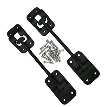 Imagem de Camp'N Suporte de trava de porta estilo T de 15 cm com ferragens para trailer, trailer, trailer, motorhome, trailer de carga - Substituição OEM (preto, 2 peças)