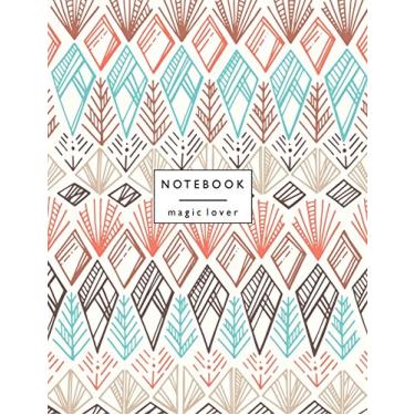 Imagem de Notebook magic lover: Boho style cover and Dot Graph Line Sketch pages, Extra large (8.5 x 11) inches, 110 pages, White paper, Sketch, Draw and Paint