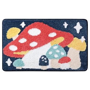 Imagem de SHENGANG Tapete de banho aglomerado para decoração de casa tapete de porta de banheiro absorvente antiderrapante tapete de banho super macio, 14,40x60cm