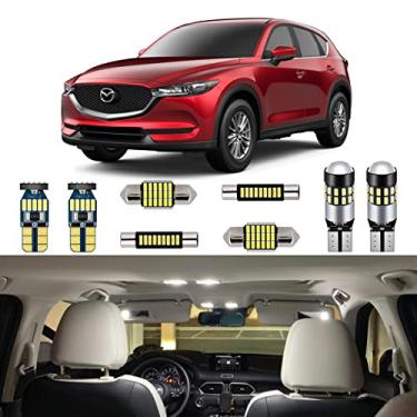 Imagem de AUTOGINE Kit de luzes LED interiores brancas para Mazda CX-5 2013 2014 2015 2016 2017 2018 2019 Super Bright 6000K Pacote de lâmpadas LED interiores + Ferramenta de instalação