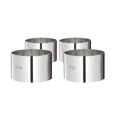 Imagem de Küchenprofi Kuchenprofi Anéis de preparação/revestimento/formação de alimentos de aço inoxidável, 4 peças, 7,6 cm, prata