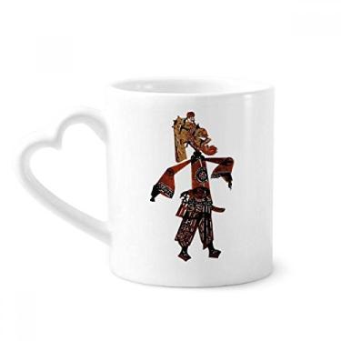 Imagem de China Shadow Play Caneca de ópera chinesa café cerâmica copo de coração de vidro