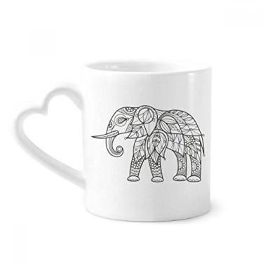 Imagem de Caneca de dente de amigo elefante para café cerâmica copo de coração de vidro