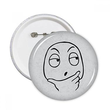 Imagem de Reflexão preto bonito bate-papo padrão feliz pinos redondos crachá botão decoração acessório 5 peças