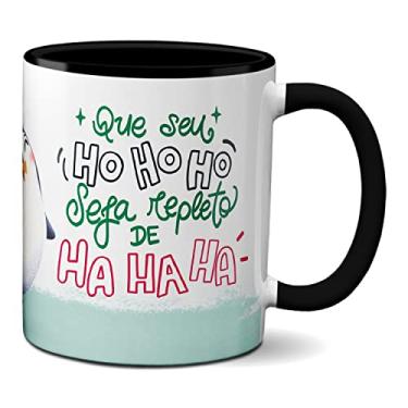 Imagem de Caneca Pinguim Que Seu Ho-Ho-Ho Seja Repleto De Ha-Ha-Ha (Preta)