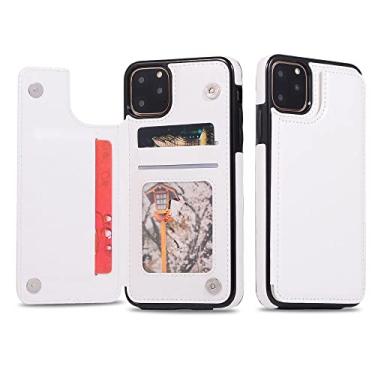 Imagem de Capa de couro PU retrô para iPhone 14 13 12 11 Pro Max SE 2022 2020 X XR XS Max 8 7 6 6S Plus 5S Multi Card Holder Case Cover, White, para iPhone 12 Pro Max