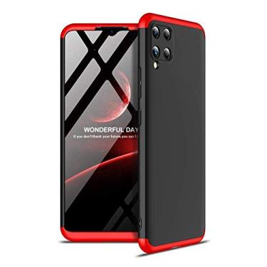 Imagem de Capa Capinha Anti Impacto 360 Para Samsung Galaxy A12 A125 com Tela de 6.5" Polegadas Case Acr�lica Fosca Acabamento Slim Macio - Danet (Preta com Vermelho)