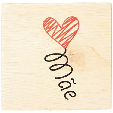 Imagem de Arte Maníacos Bloco em madeira Mãe Coração - 15x15cm