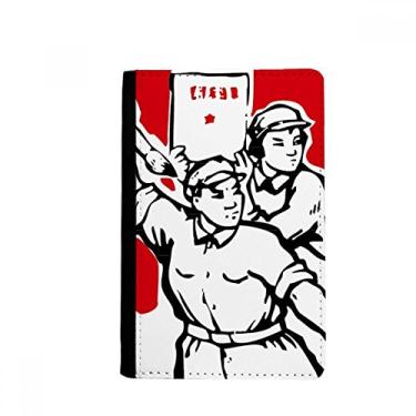 Imagem de Porta-passaporte patriotismo vermelho papel comunista Notecase Burse capa carteira porta-cartões