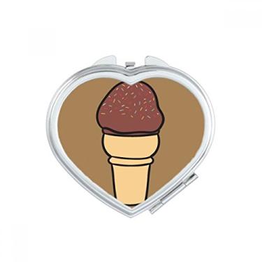 Imagem de Chocolate Aveia Doce Sorvete Coração Espelho Viagem Ampliação Portátil Bolso Maquiagem Portátil