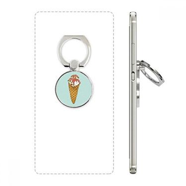 Imagem de Suporte de anel de telefone com bola de sorvete de ovo branco vermelho suporte de laço ajustável