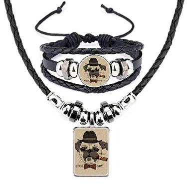 Imagem de Conjunto de joias de pulseira estilo britânico suave para cães e cigarros