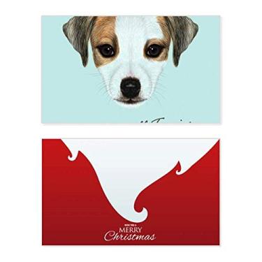 Imagem de Jack Russell Terrier Dog Pet Animal Holiday Merry Christmas Cartões de parabéns Mensagem de Natal
