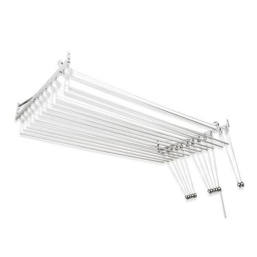 Imagem de Varal de teto ou parede Prático de alumínio medida 1,20 Metros com 12 Varetas Individuais - Varal 10 Varetas + Extensor 2 varetas