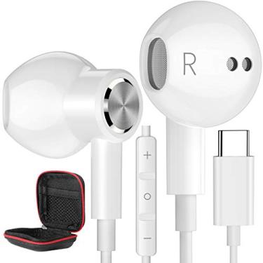 Imagem de Fones de ouvido USB C, fones de ouvido tipo C para Samsung S21 S22 S23 FE Ultra iPhone 15 Pro Max com fio microfone estéreo magnético DAC para Android Google Pixel 8 7 7A 6A 6 Galaxy