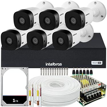 Imagem de Kit 6 cameras seguranca Intelbras 1220 Full HD 1TB 200m cabo
