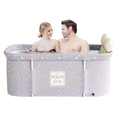 Imagem de Banheira Ofurô Dobrável Portátil Retangular PVC Com Encosto Inflável  VG+