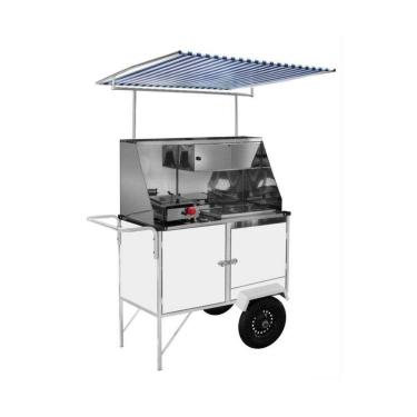 Imagem de Carrinho Cachorro Quente e Lanche com Toldo Rodas Pneumáticas Cefaz
