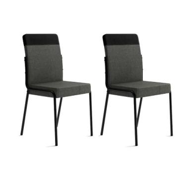 Imagem de Conjunto 2 Cadeiras De Jantar Duo 1739 Carraro Grafite/Preto