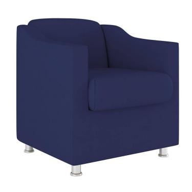 Imagem de Cadeira Poltrona Decorativa Reforçada Sala De Espera ? Balaqui Decor Cor:Azul Marinho
