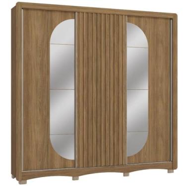 Imagem de Guarda Roupa/Roupeiro Kappesberg Cb01n576-ng 3 Portas Correr 4 Gavetas Com Espelho 235x240x56cm