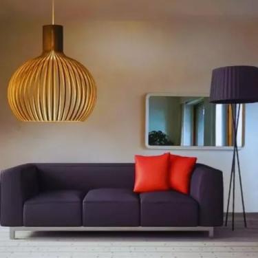 Imagem de Pendente GG Cru Lustre Mdf de Teto Luminária Enfeite Decoração