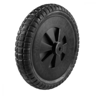 Imagem de Pneu maciço de PVC expandido, Ø 320 mm x 65 mm e Roda Plástica Tramontina para Carrinho de Mão com Bucha Plástica