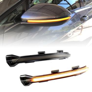 Imagem de QKLsudua 2 peças Blink sequencial dinâmico compatível com VW Golf MK7 7.5 7 GTI R GTD Rli-ne Sport-svan Tou-ran LED espelho lateral montagem de luz de seta - preto