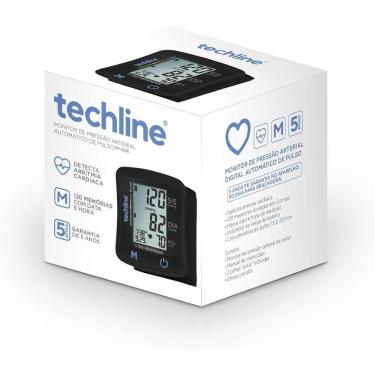 Imagem de Aparelho de Pressão Digital de Pulso Techline Preto 1 Unidade