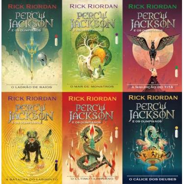 Imagem de Percy Jackson Ladrão de Raios, Mar de Monstros, Maldição do Titã, Batalha do Labirinto, Ultimo Olimpiano, Calice dos Deuses Kit 6 Volumes