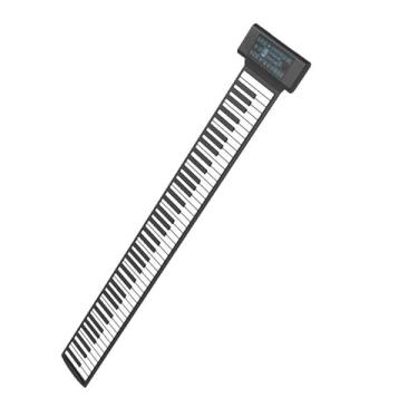 Imagem de teclado eletrônico para iniciantes 88 Teclado Eletrônico Enrolado À Mão Piano De Silicone De 88 Teclas Portátil E Dobrável Para Iniciantes E Adultos