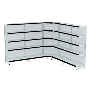 Imagem de Gondola Parede 202 Fit Ate 4 Metros 1 Canto Branco 25b Pe Pr