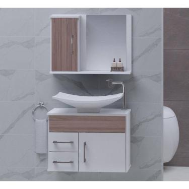 Imagem de Gabinete para Banheiro com Cuba e Espelheira Turin Contarini Rústico