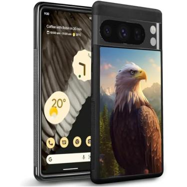 Imagem de Capa de telefone para Google Pixel 8 8 Pro 7 7 Pro 6 6a 6 Pro 5 5a 4 4a 4XL 3 3 XL 2 2 XL 4G/5G com design Flamingo-aa472 moldura preta de borracha fina à prova de choque/948 (Color : Designer EagleA