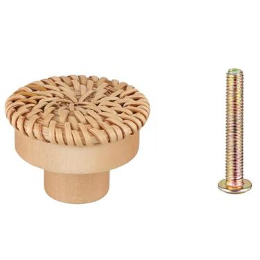 Imagem de Puxadores de gaveta redondos feitos à mão armários cômoda alças armário de cozinha puxadores de porta para móveis, atualização 1,6 peças